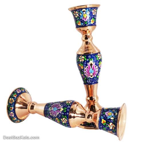 شمعدانی مسی مدل پرداز 22 سانتی 2 عددی کد MJ-32