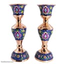 شمعدانی مس و پرداز 22 سانتی 2 عددی کد MJ-33