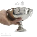 شکلات خوری مسی سفید پایه دار مدل گوشواره ای 15سانتی کد AH-53