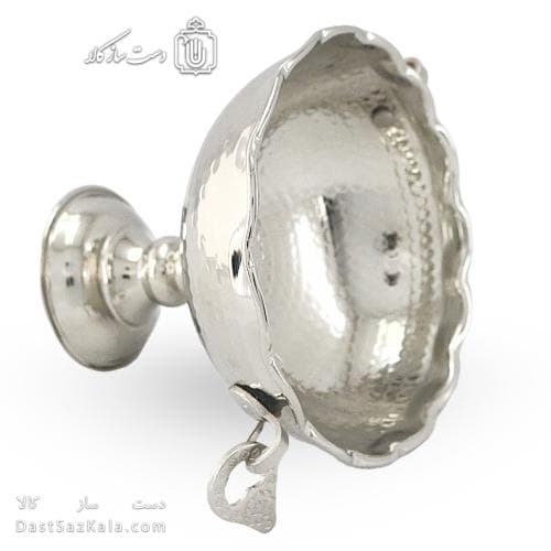 شکلات خوری مسی سفید پایه دار مدل گوشواره ای 15سانتی کد AH-53