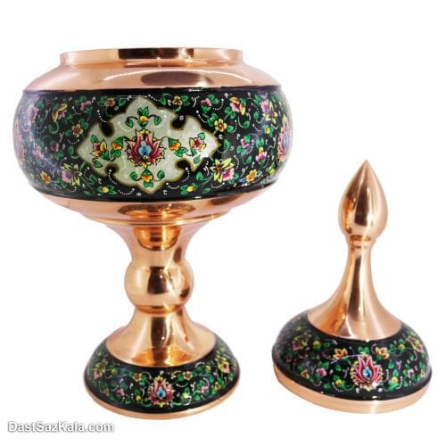 شکلات خوری مسی پایه دار بزرگ مدل پرداز کد MJ-19