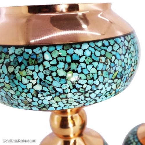 شکلات خوری مسی فیروزه کوبی شده اصفهان کد MJ-63