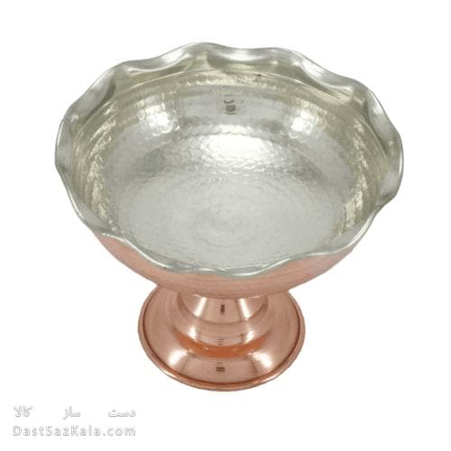 شکلات خوری مسی پایه دار زنجان قطر 16 سانتیمتری کد AH-105