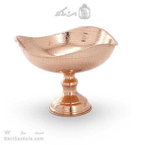 شکلات خوری مسی پایه دار زنجان مدل سه گوش 19سانتی کد AH-24