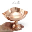 شکلات خوری مسی پایه دار زنجان مدل سه گوش 19سانتی کد AH-24