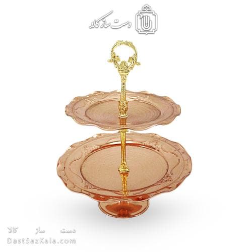 شیرینی خوری دو طبقه مسی به ارتفاع 30 سانتیمتر کد AH-133