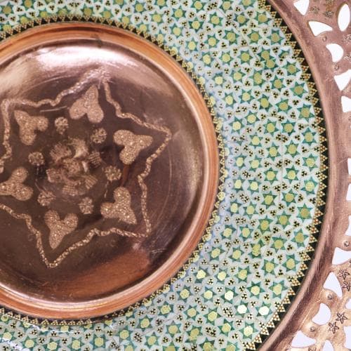 شیرینی خوری مس و خاتم پایه دار کد MJ-79