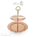 شیرینی خوری مسی دو طبقه جدید به ارتفاع 35 سانتیمتر کد AH-131