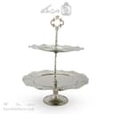 شیرینی خوری مسی دو طبقه سفید به ارتفاع 30 سانتیمتر کد AH-134