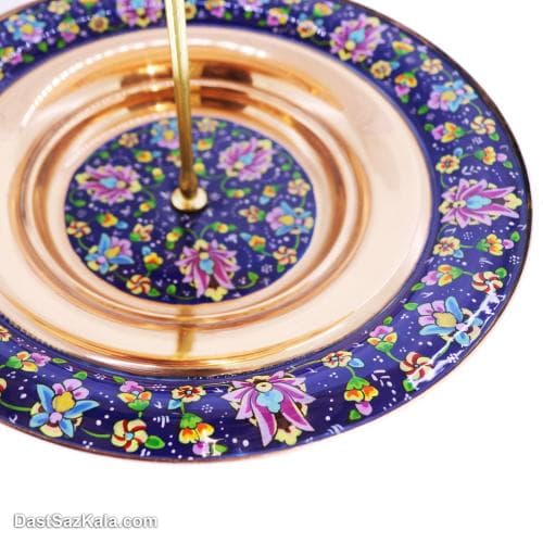 شیرینی خوری مسی دو طبقه مدل پرداز کد MJ-35