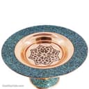 شیرینی خوری مسی فیروزه کوبی پایه دار کد MJ-62