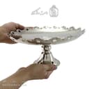 شیرینی خوری مسی پایه دار سفید مدل ستاره ای 28 سانتی کد AH-38