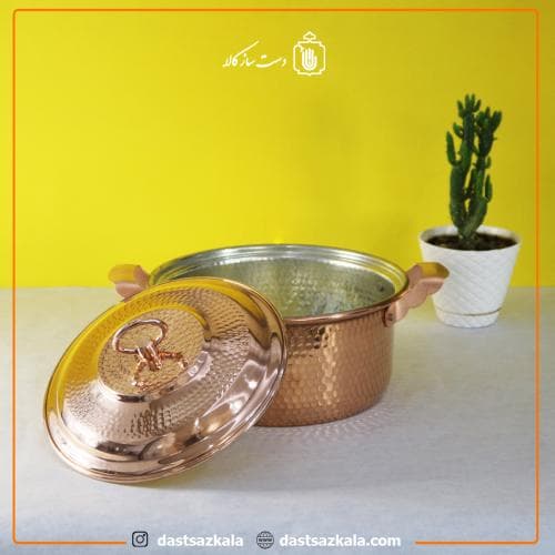 قابلمه مسی اصل زنجان مدل راسته 6 نفره بزرگ کد PA-53