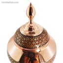 قندان مسی خاتم کاری شده مدل سیبی سایز 27 قرمز کد MJ-69