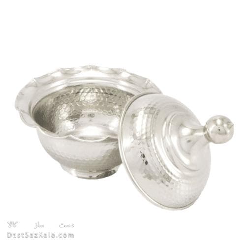 قندان مسی بدون پایه سفید زنجان مدل لاله 11 سانتیمتری AH-78