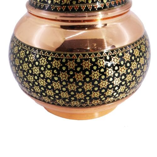 قندان مسی خاتم کاری سایز 18 کد MJ-82