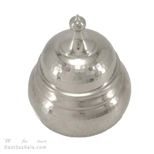 قندان مسی سفید زنجان به ارتفاع 14 سانتیمتر کد AH-89