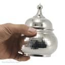 قندان مسی سفید زنجان به ارتفاع 14 سانتیمتر کد AH-89