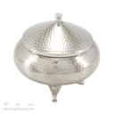 قندان مسی سفید مدل سفینه ی سه پایه 10سانتیمتری کد AH-81