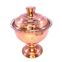 قندان مسی پایه دار زنجان سایز کوچک 12 سانتیمتری کد SSH-61