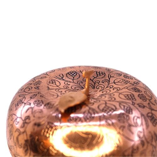 قندان مسی طرح سیب قلمزنی سایز کوچک 8 سانتیمتری کد SSH-44