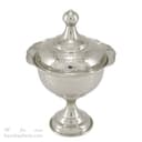 قندان مسی پایه دار سفید زنجان 17 سانتیمتری AH-77