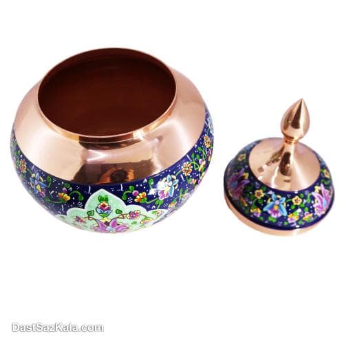 قندان مسی طرح سیب مدل پرداز نانو شده 24 سانتیمتری کد MJ-11