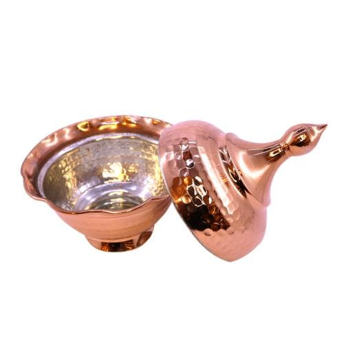 قندان مسی چکش کاری شده زنجان مدل لاله 13 سانتیمتری کد SSH-63
