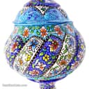 قندان میناکاری مسی پایه دار 23 سانتیمتری کد LT-32