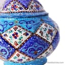 قندان میناکاری مسی پایه دار 23 سانتیمتری کد LT-49