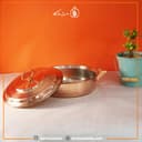 ماهیتابه درب دار مسی زنجان سایز 3 متوسط کد PA-34