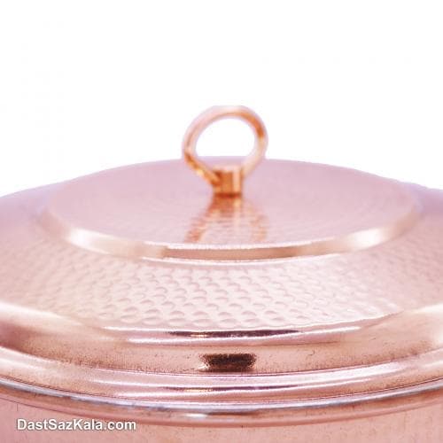 ماهیتابه درب دار مسی زنجان سایز 5 بزرگ کد PA-36