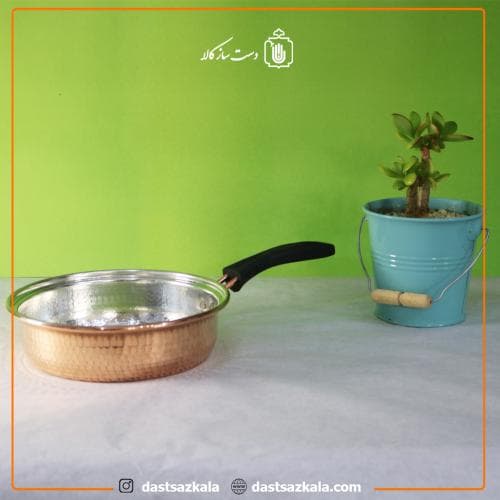 ماهیتابه مسی کوچک زنجان دسته دار سایز 2 کد PA-26