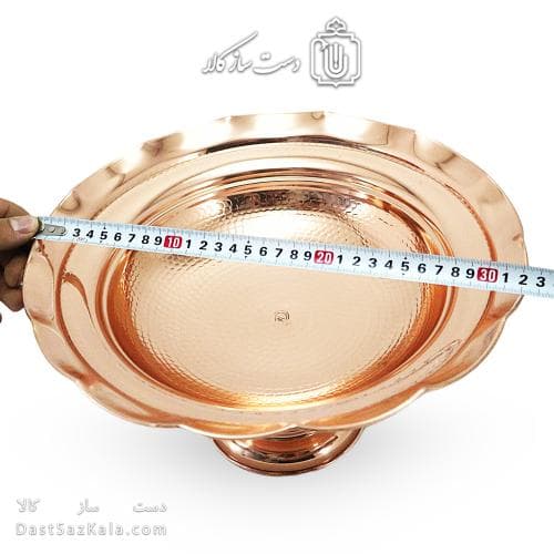 میوه خوری مسی پایه دار زنجان قطر 32 سانتیمتری کد AH-125