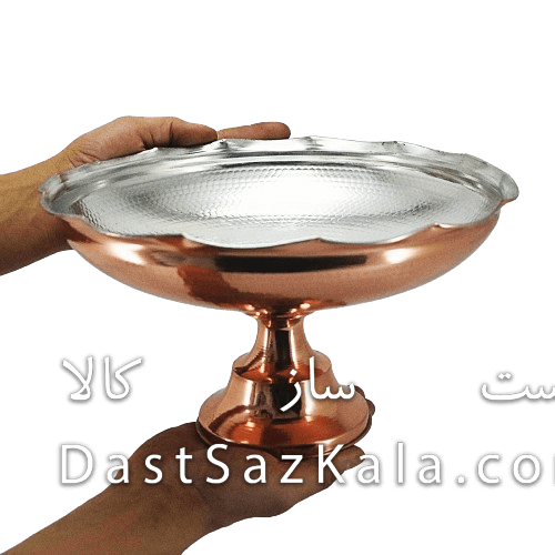 میوه خوری مسی پایه دار زنجان مدل خورشیدی کد AAS-14