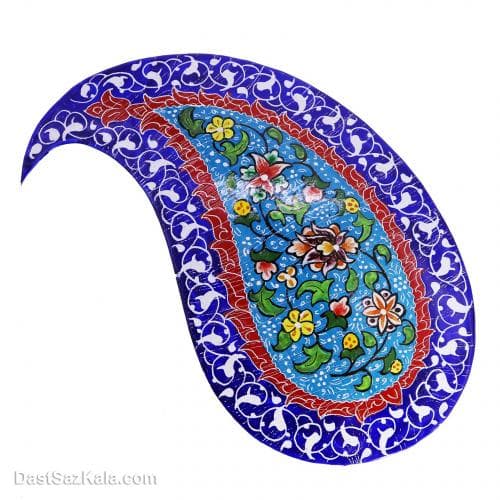 پلاک و دیوارکوب میناکاری مسی طرح بته جقه کد LT-16