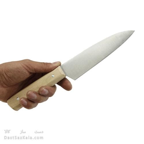چاقوی آشپزخانه راسته ای زنجان دسته چوبی 29 سانتی کد MN-12