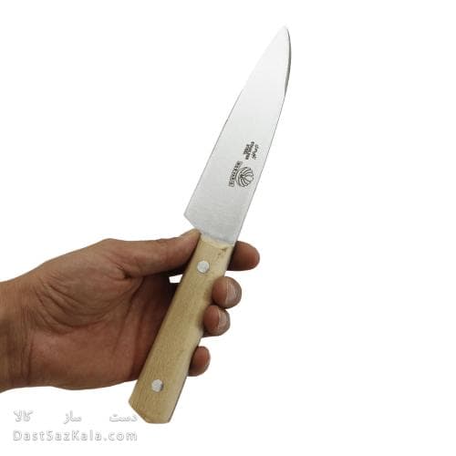 چاقوی آشپزخانه راسته ای زنجان دسته چوبی 29 سانتی کد MN-12