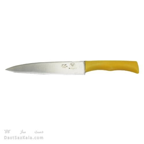 چاقوی استیل مروارید زنجان راسته دسته زرد پلاستیکی کد 15-MN