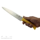 چاقوی استیل مروارید زنجان راسته دسته زرد پلاستیکی کد 15-MN