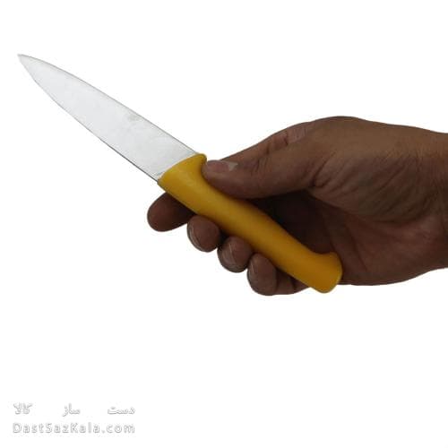 چاقوی دم دستی زنجان دسته زرد پلاستیکی 22 سانتیمتری کد MN-17