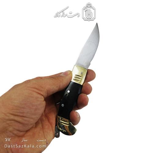 چاقوی دنده ای کوچک زنجان 18 سانتیمتری دسته مشکی کد SHN-32