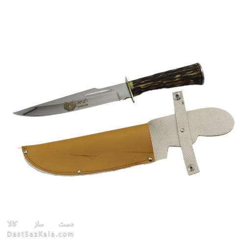 چاقوی شکاری تیغه استیل زنجان با غلاف 30 سانتیمتری کد MN-46