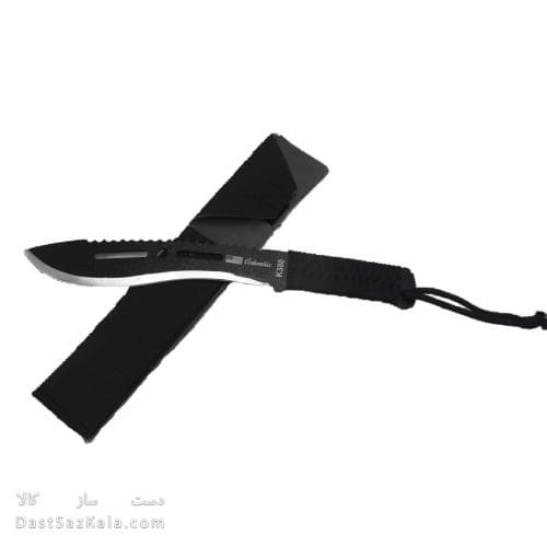 چاقوی شکاری مشکی با غلاف مناسب طبیعت گردی 35 سانتی کد MN-52