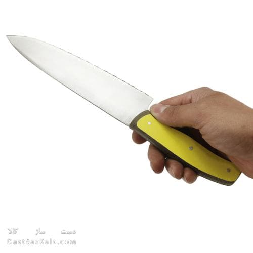 چاقو اره ای بزرگ تیغه استیل مروارید دسته چوبی 31 سانتی MN-26