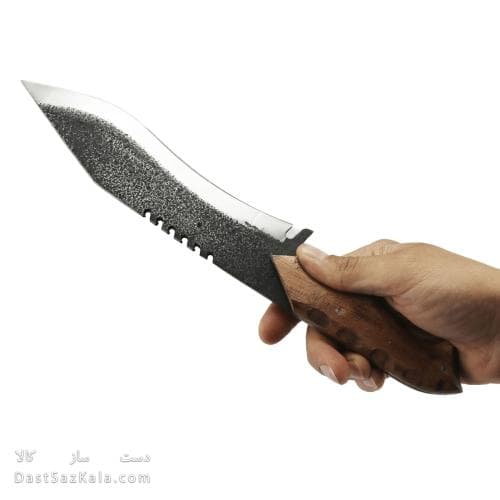 چاقو شکاری دست ساز زنجان دسته چوبی 34 سانتیمتری کد MN-48