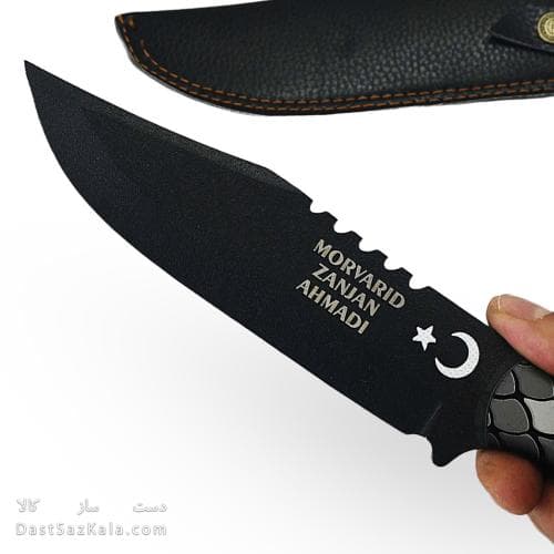 چاقو شکاری دست ساز زنجان 30 سانتیمتری با غلاف کد MS-17