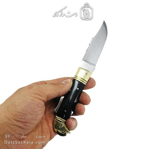 چاقو ضامن دار زنجان 19 سانتیمتری دسته مشکی کد SHN-28