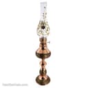 چراغ گرد سوز مسی خاتم کاری شده 25 سانتی 2 عددی کد MJ-96