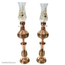 چراغ گرد سوز مسی خاتم کاری شده طرح ناصر الدین شاه کد MJ-113